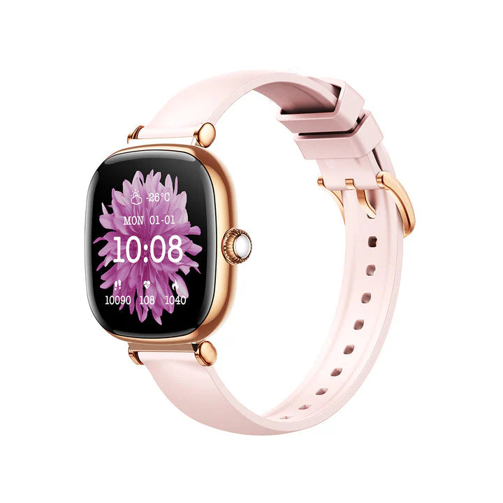 Joyroom JR-FS1 Lady Smart Watch - Bluetooth Calling - 1.27-Inch AMOLED HD Display - 100+ Sport Modes - Heart Rate & Sleep Monitoring - IP68 Waterproof - Elegant Gold Edition