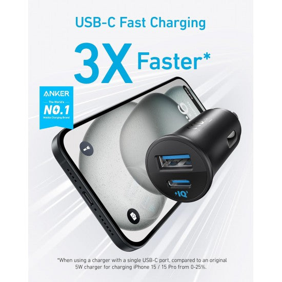 Anker Ultra Compact Dual-Port Car Charger 30W — Fast Charging for Vehicles
