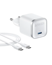 Anker 30W USB-C Fast Charger with 5ft USB-C to USB-C Cable - Nano Technology - Power Delivery (PD) - Foldable Design - Multi-Safety Protection - White/Black