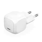 شاحن حائط Belkin 20W USB-C PD سريع، خاصية توصيل الطاقة 3.0، كتلة شحن مدمجة ومحمولة لهواتف آيفون 16/15/14/13، آيباد، وسامسونج جالكسي - أبيض