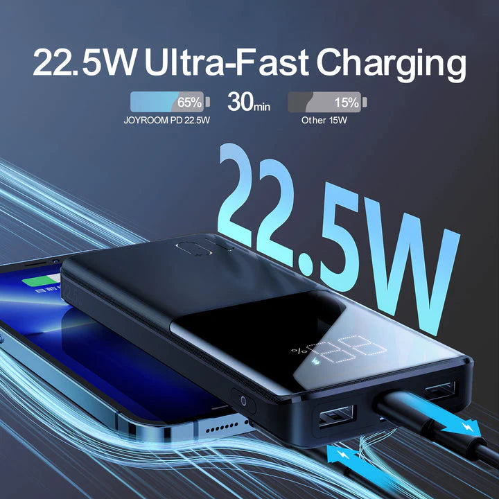 Joyroom JR-QP191 22.5W Fast Charging Power Bank 10000mAh with LCD Display