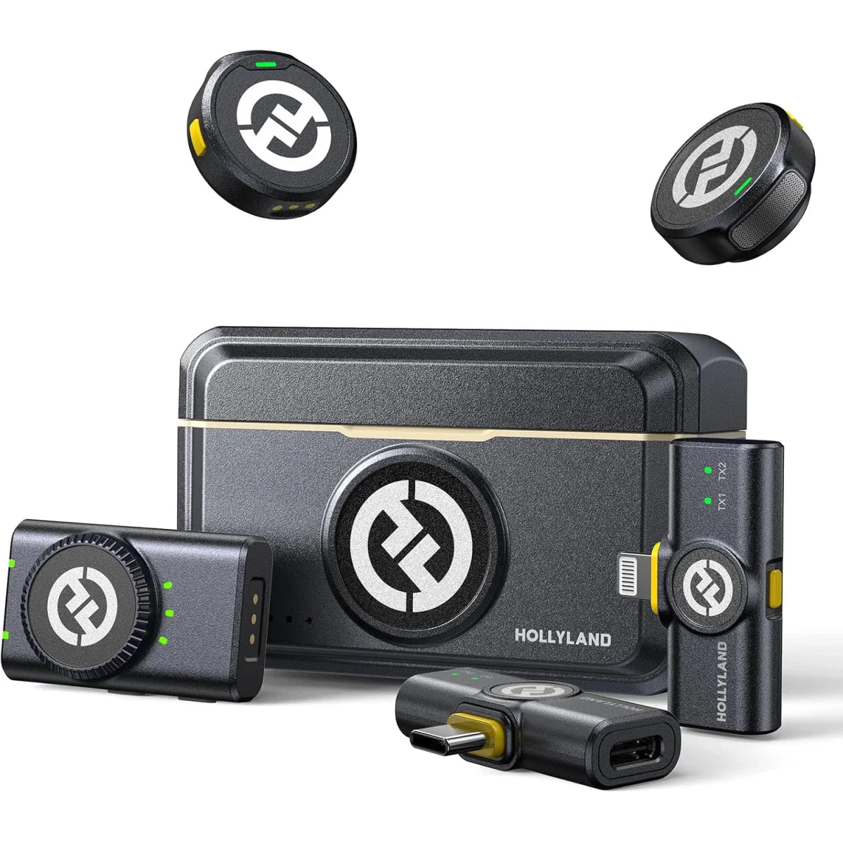 Lark M2 Hollyland Combo - Wireless Lavalier Microphone with 1000ft LOS Range, Black
