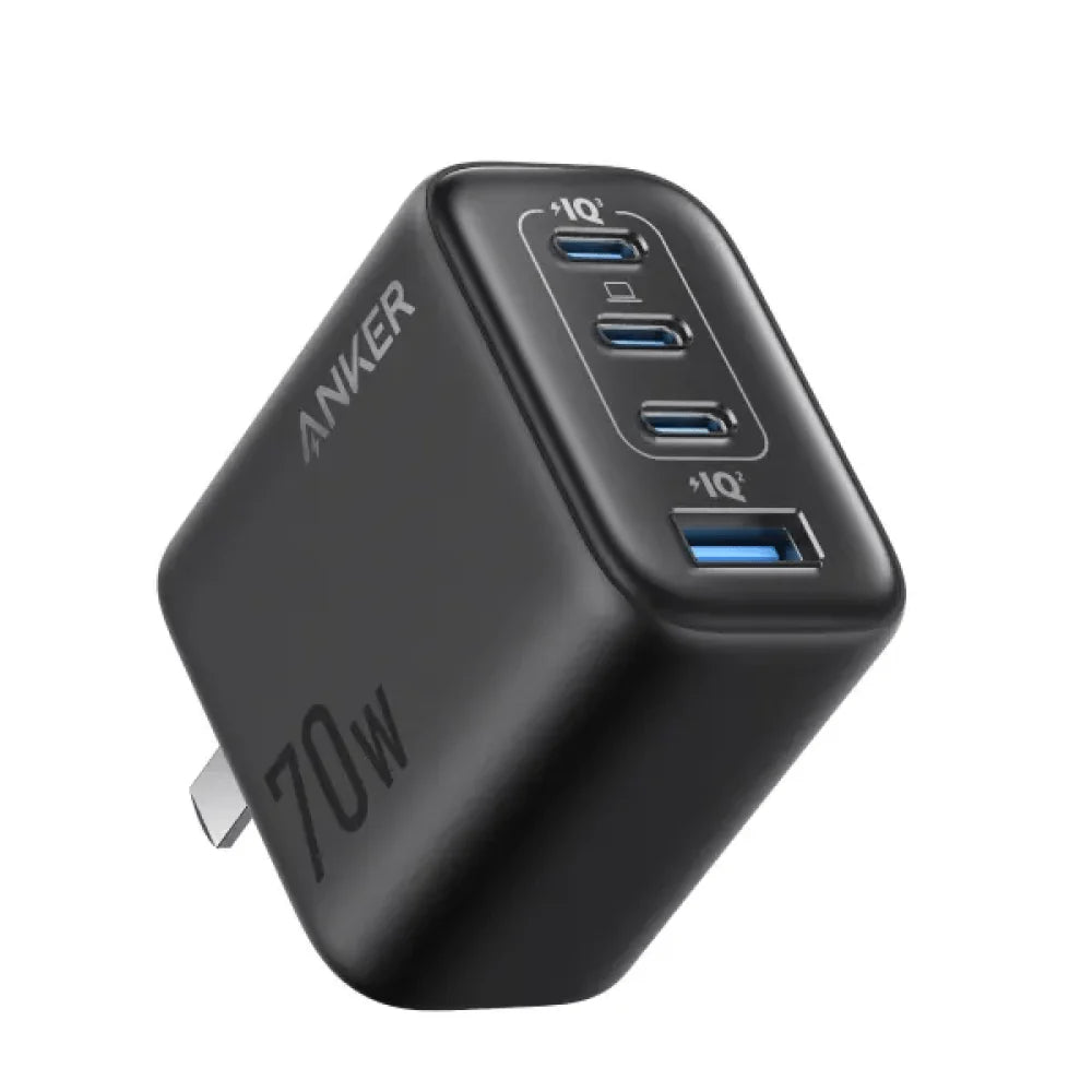 Anker Zolo 70W 4-Port Fast Charger — USB-C & USB-A Wall Adapter (Black & White)