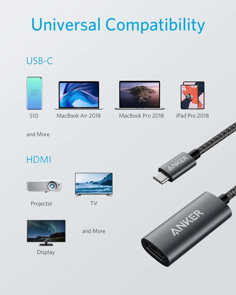 Anker 310 USB-C to HDMI Adapter (4K@60Hz) — PowerExpand+ HDMI Adapter
