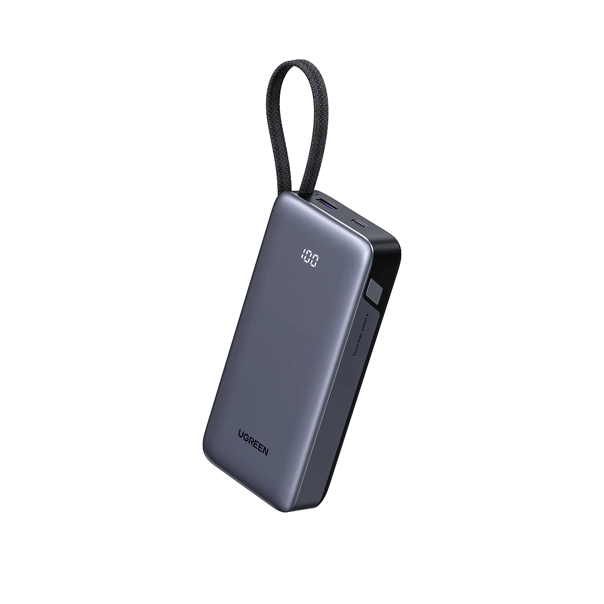 UGREEN شاحن متنقل Nexode بسعة 20000 مللي أمبير وشحن سريع 45 واط مع كابل USB-C مدمج