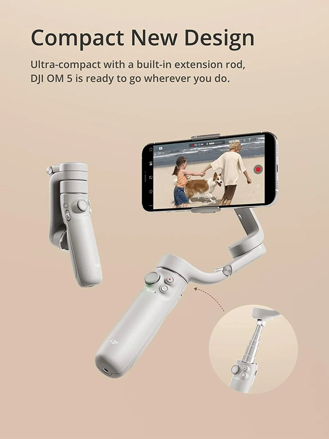 DJI أوزمو موبايل إس إي - مثبت جيمبال للهاتف الذكي بثلاثة محاور