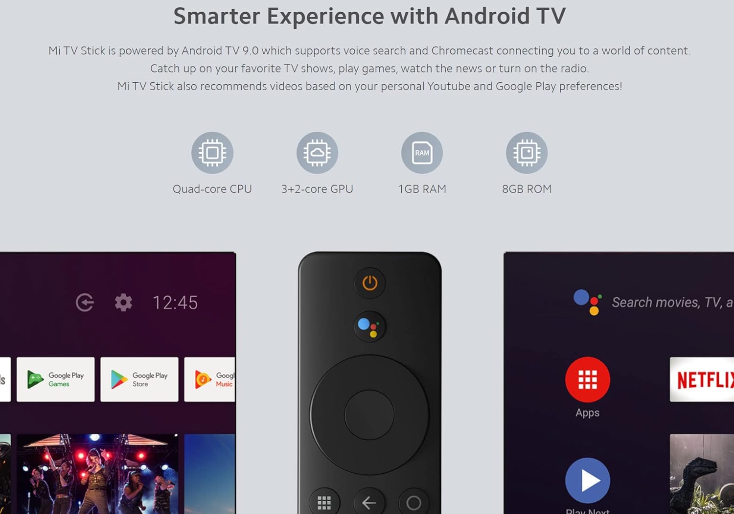 Xiaomi Mi TV Stick FHD — Android TV Streaming Stick (MDZ-24-AA)