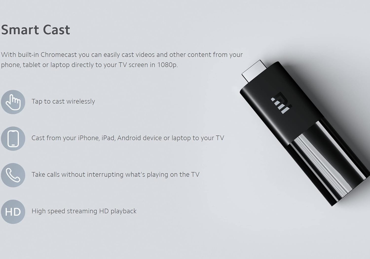 Xiaomi Mi TV Stick FHD — Android TV Streaming Stick (MDZ-24-AA)