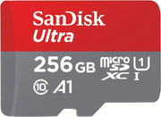 بطاقة ذاكرة SanDisk Ultra microSDXC UHS-I بسعات 64 جيجابايت و 128 جيجابايت و 256 جيجابايت مع محول SD