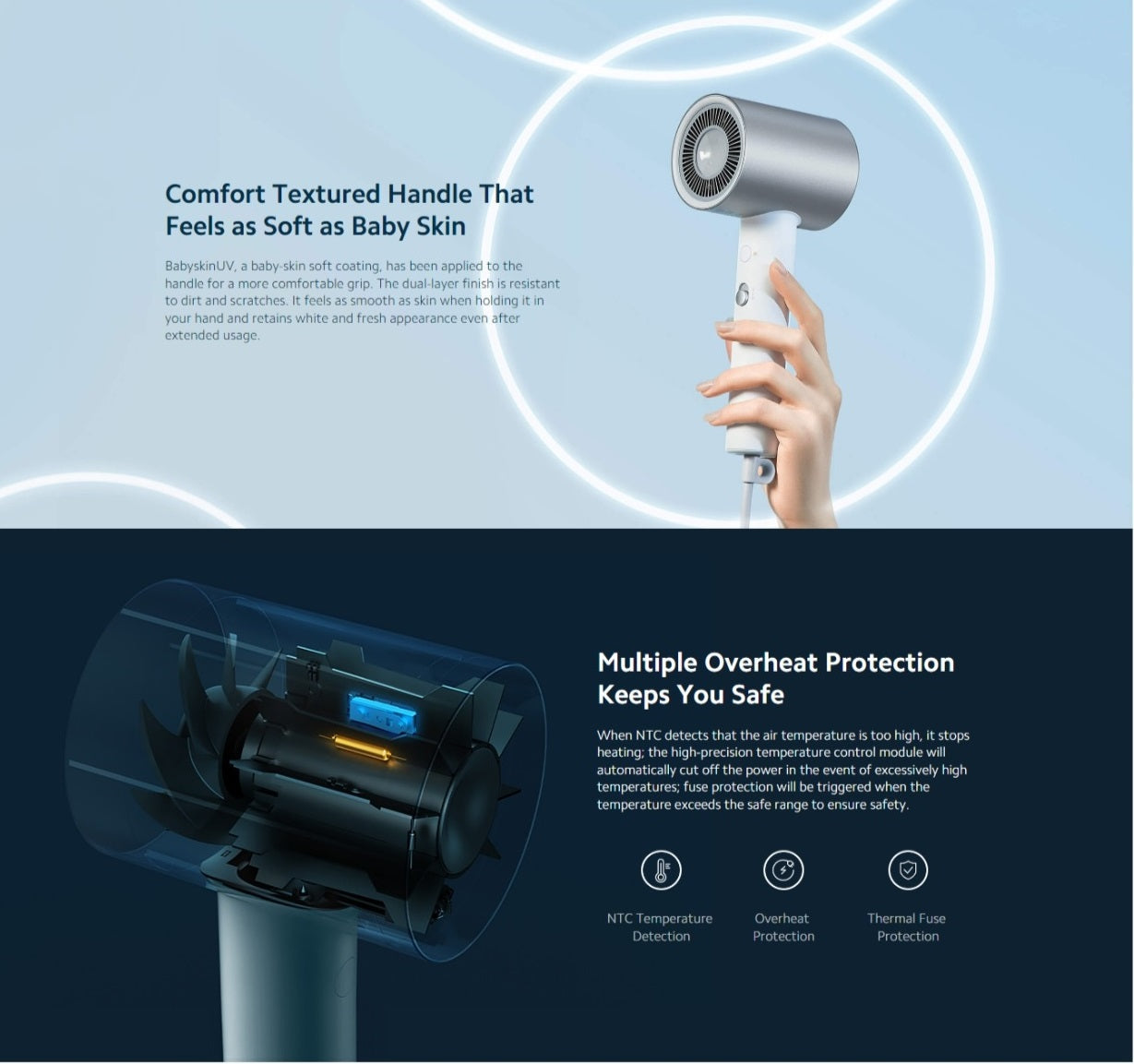 Xiaomi Water Ionic Hair Dryer H500 — Smooth Drying with Ionic Care