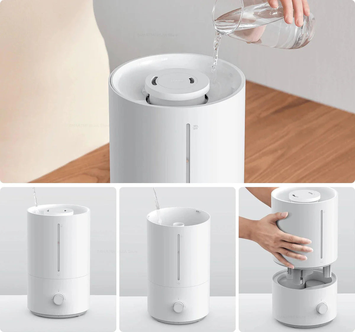 Xiaomi Humidifier 2 Lite - 4L Capacity - 300mL/h Mist Output - Antibacterial Technology - 360° Rotating Nozzle - Water Level Indicator - White