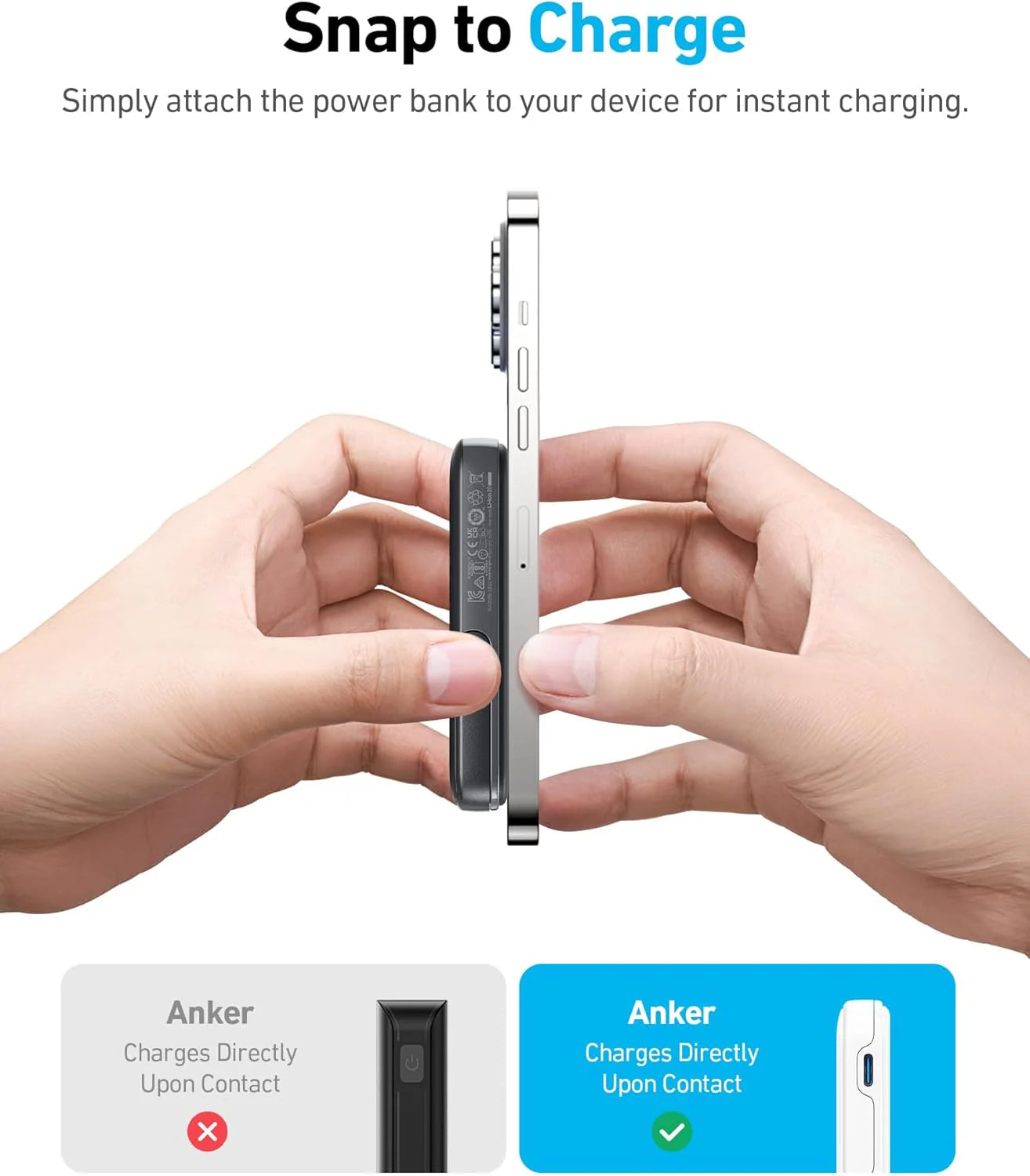 Anker 322 PowerCore MagGo Magnetic Power Bank 5,000mAh — Wireless Charger for iPhone