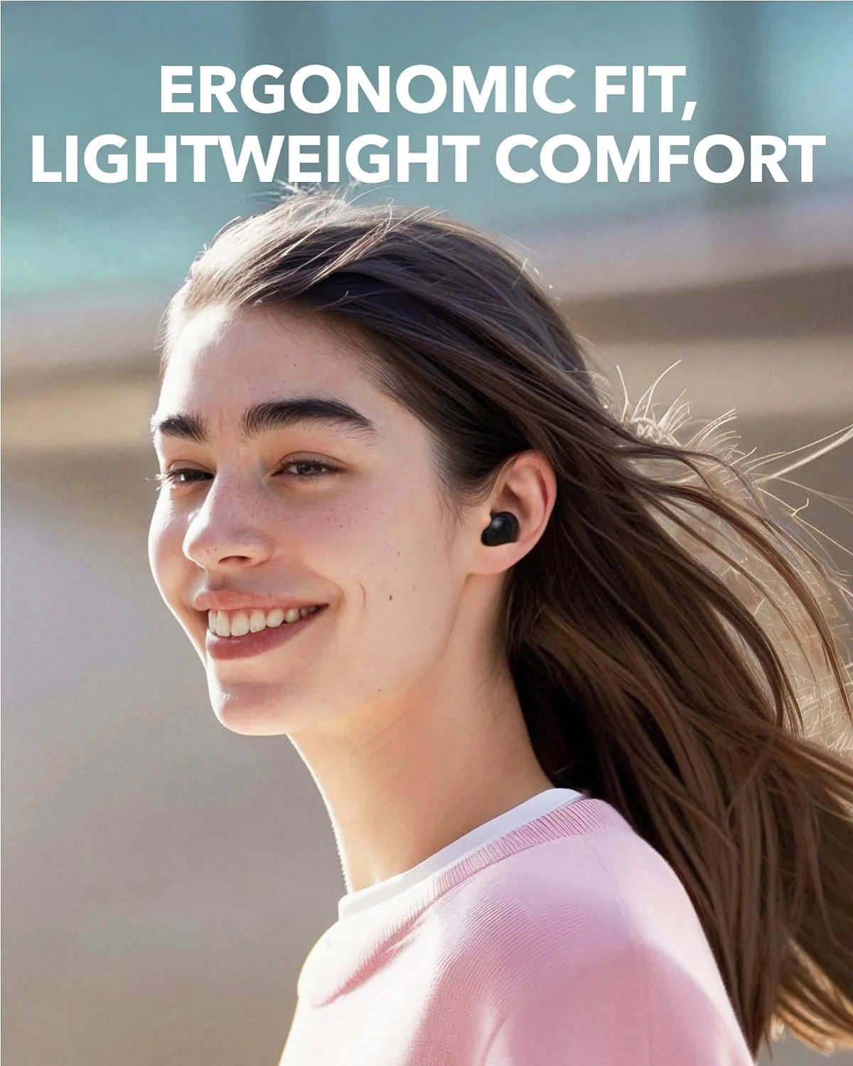 سماعات أذن لاسلكية Soundcore A30i True من أنكر - إلغاء الضوضاء التكيفي - تصميم أحمر شفاه نحيف - بلوتوث 5.3 - 24 ساعة تشغيل - 4 ميكروفونات للمكالمات بتقنية الذكاء الاصطناعي - أسود