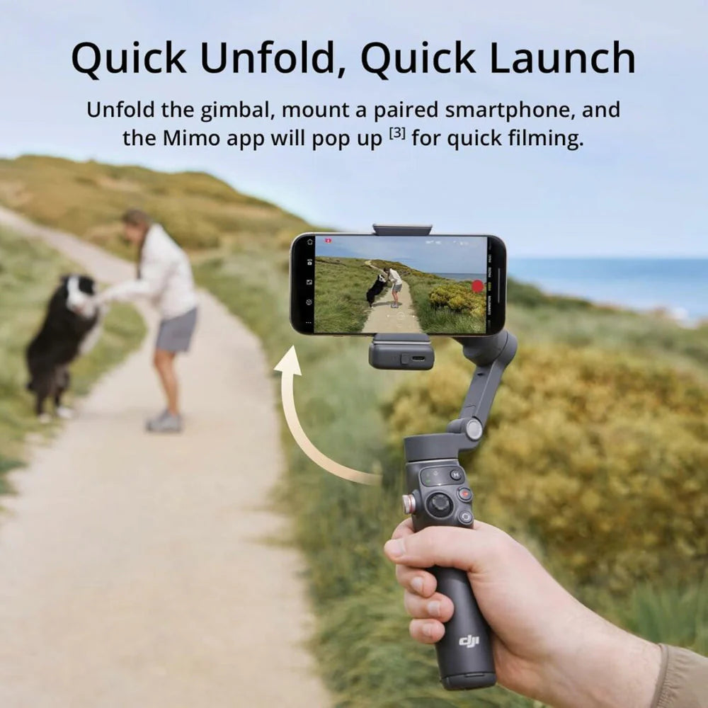 DJI Osmo Mobile 7P Smartphone Gimbal Stabilizer - Integrated Tracking Light - Built-in Mic Support - 3-Axis Stabilization - Foldable Design - Professional Vlogging Kit - Gray