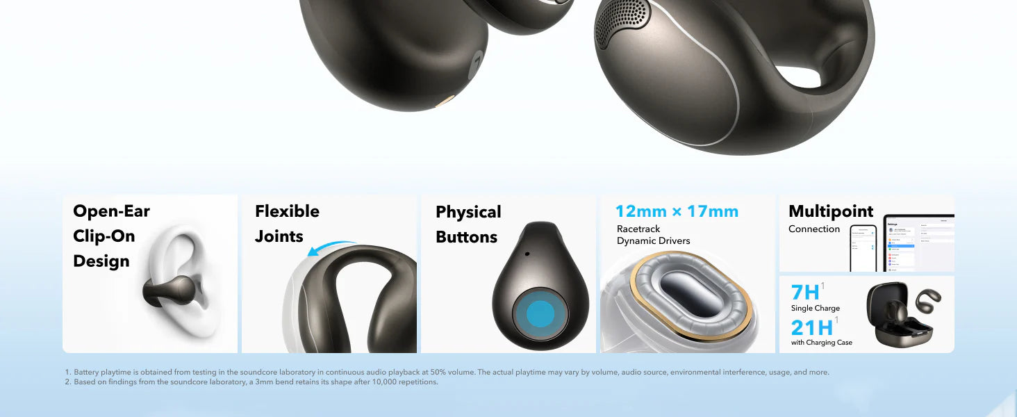 Anker C40iAnkerSoundcore C40i | Flexible and Comfortable Clip-On Earbuds