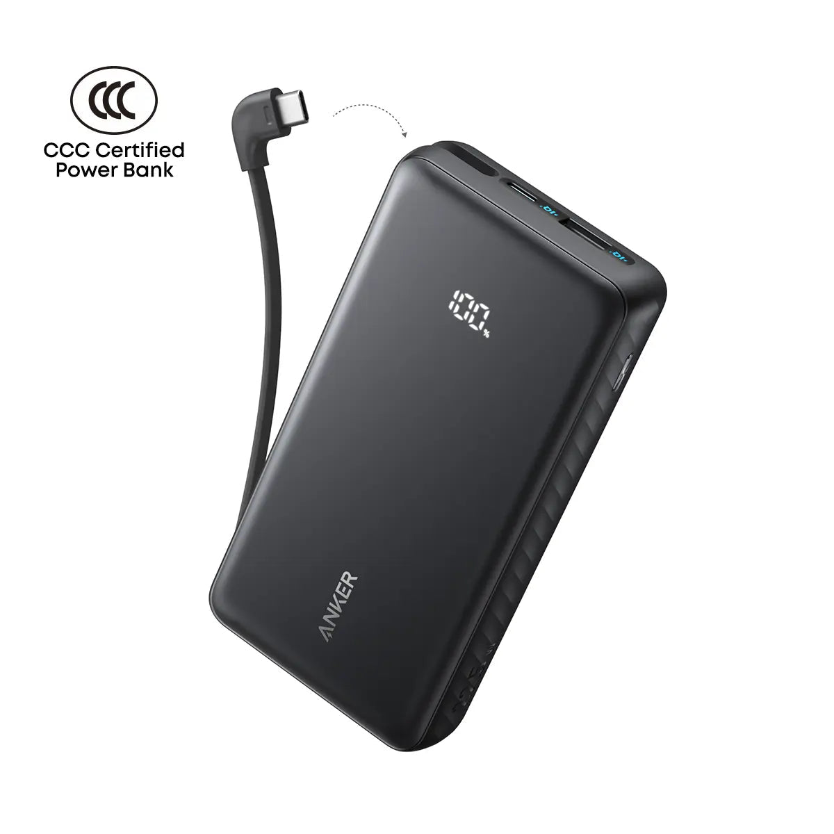 Anker Zolo Power Bank 20,000mAh 22.5W — Built-In USB-C Cable Fast Charging