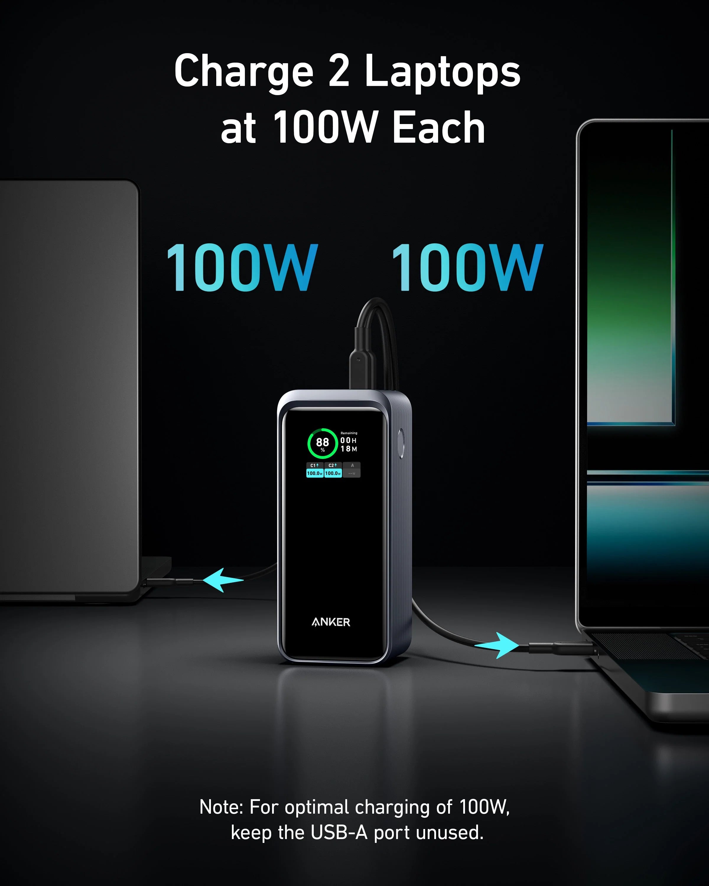 Anker Prime 20,000mAh Power Bank (200W), Ultra-High Capacity Portable Charger with 200W Total Output, 100W Fast Self-Recharge & Smart Digital Display (A1336)