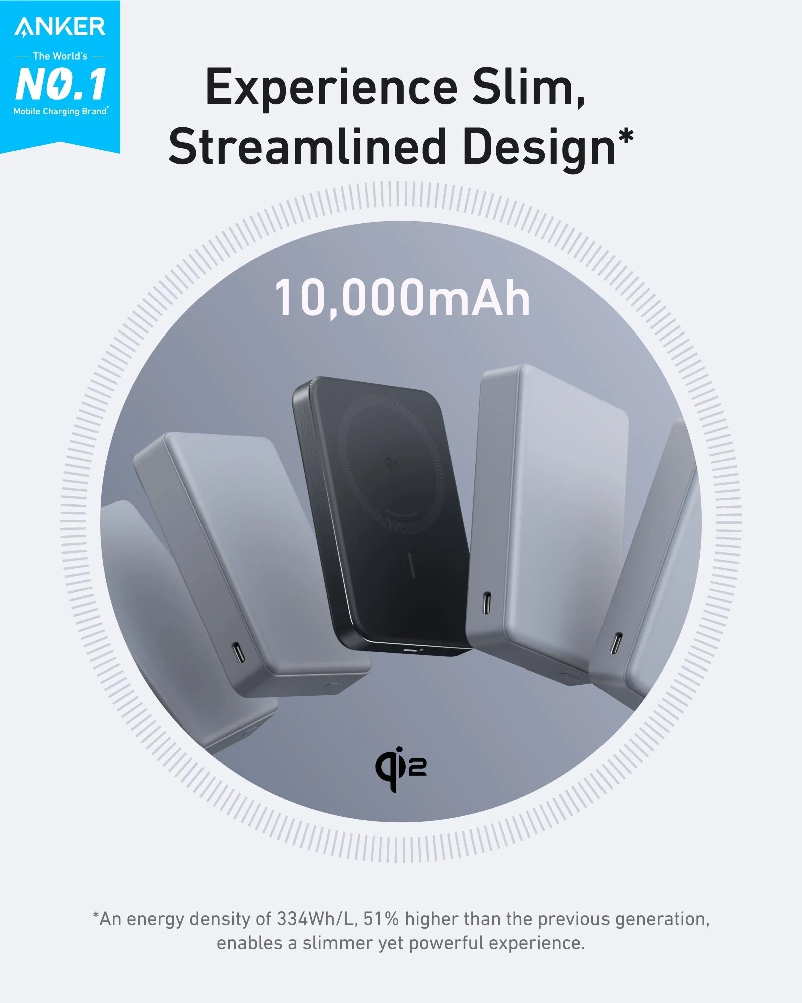 Anker MagGo Power Bank 10,000mAh (Ultra-Slim, 15W Wireless + 30W USB-C)