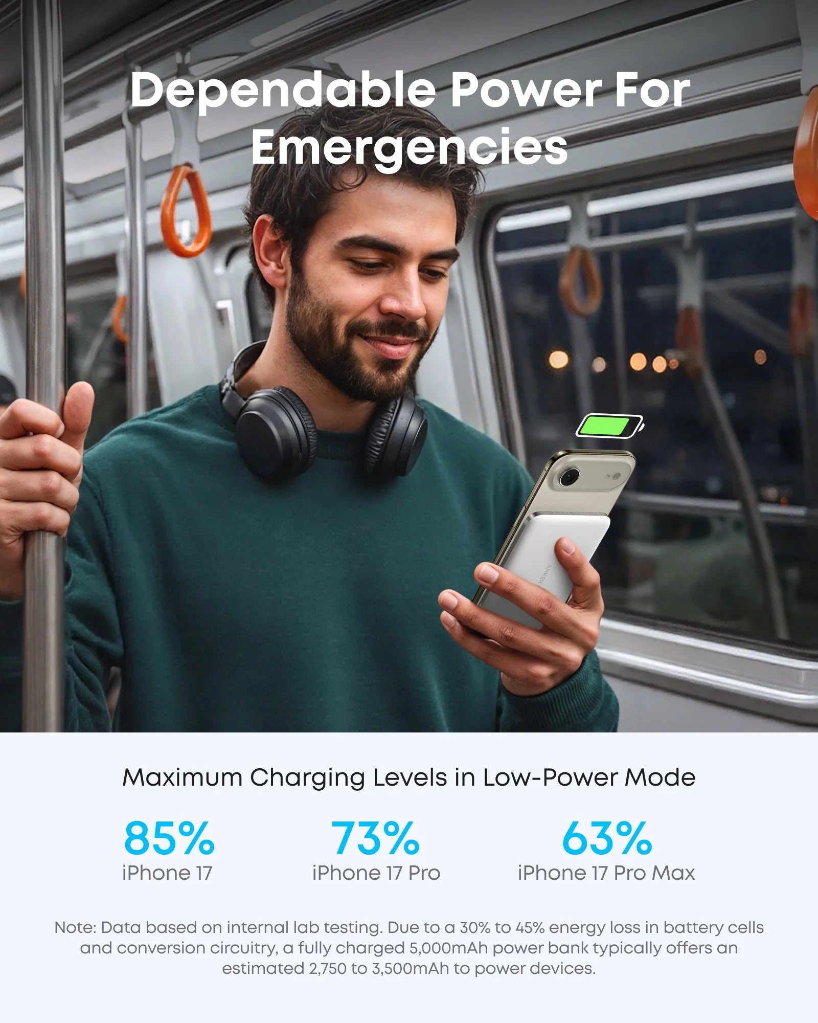Anker MagGo Power Bank 5K Slim Qi2 15W Wireless Charger Ultra Thin Magnetic Portable Power Bank
