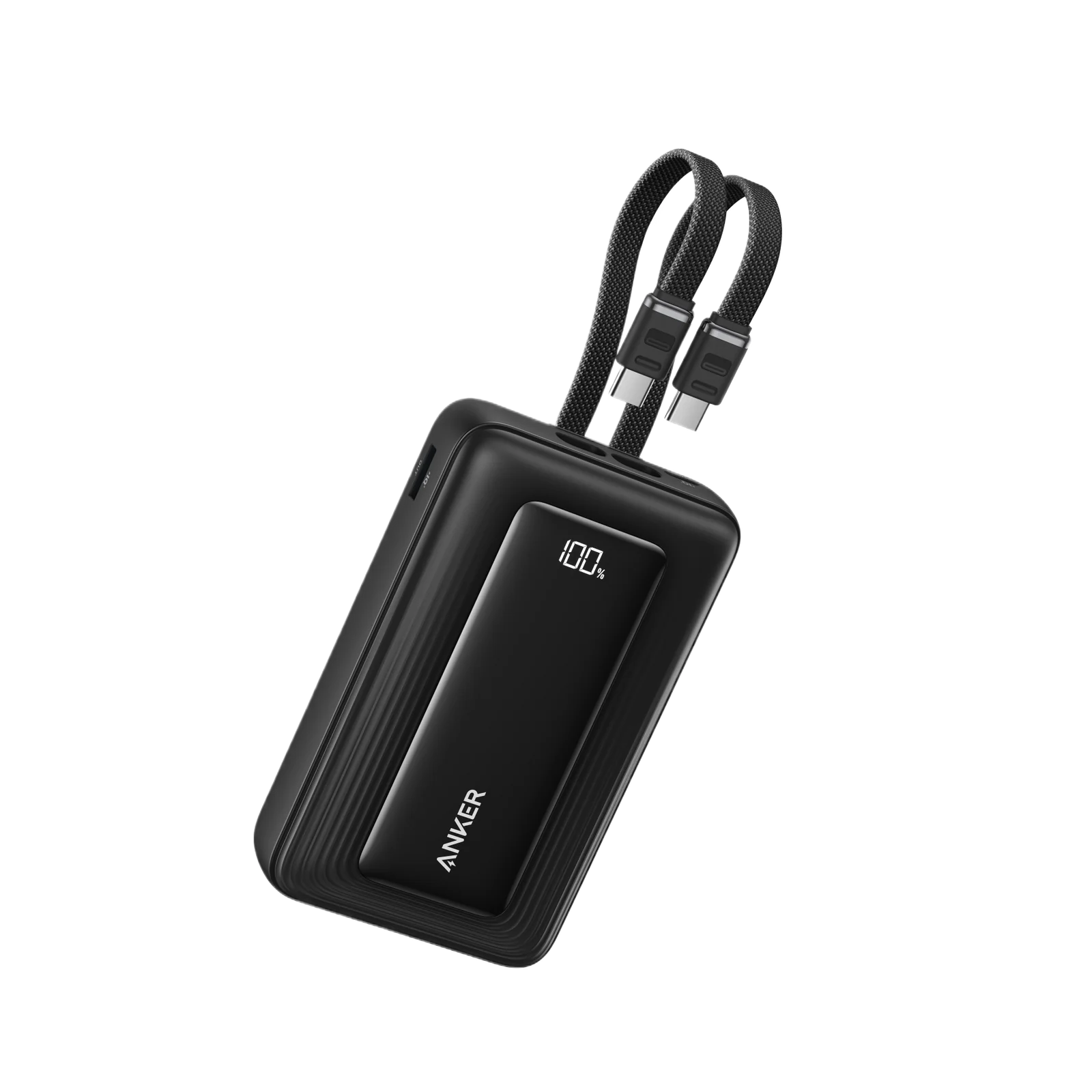 Anker Power Bank 20,000mAh 45W - Dual Built-in USB-C Cables - High-Speed Charging - Smart Digital Display - Travel-Friendly Portable Charger - Black