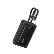 Anker Power Bank 20,000mAh 45W - Dual Built-in USB-C Cables - High-Speed Charging - Smart Digital Display - Travel-Friendly Portable Charger - Black