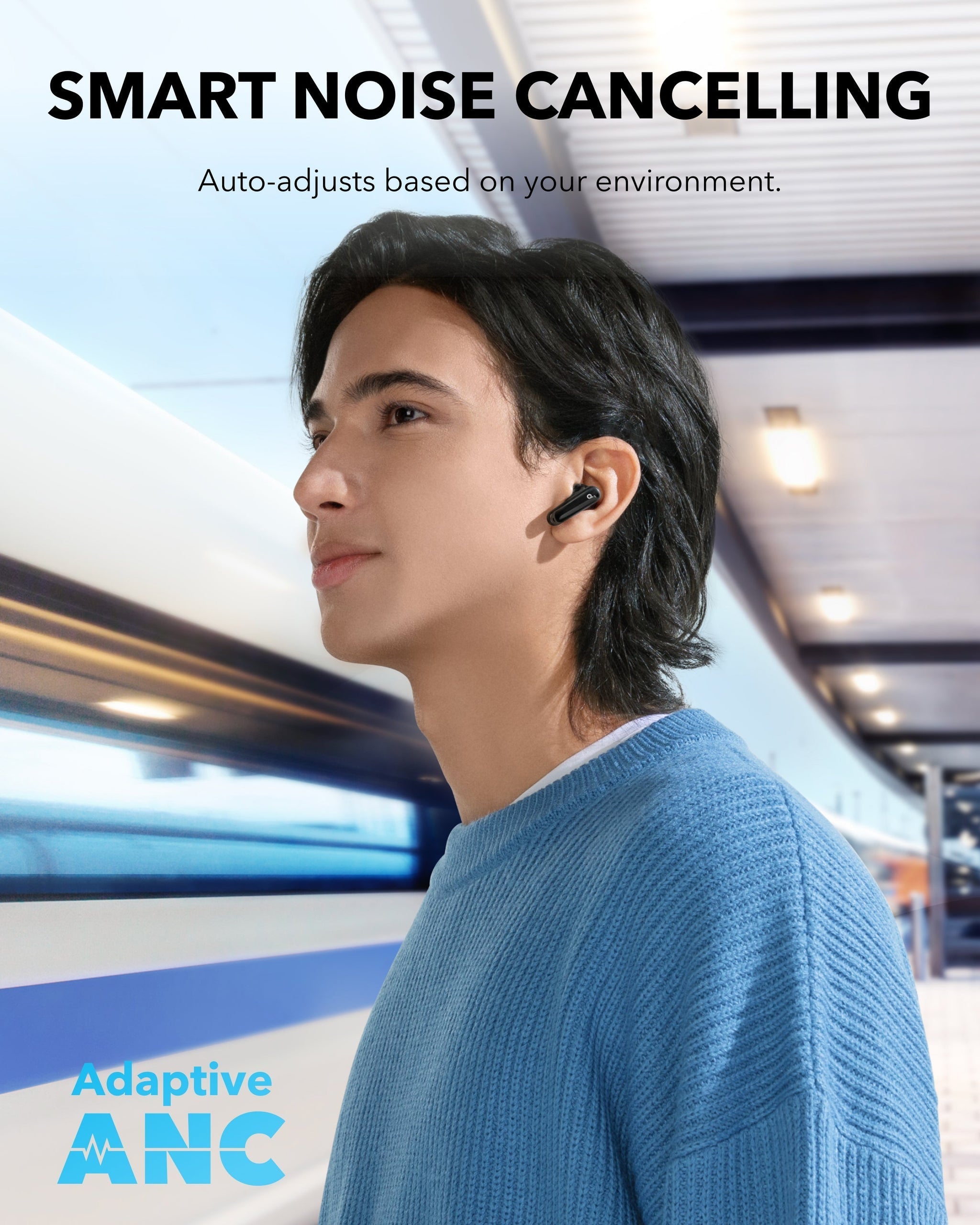 سماعات الأذن اللاسلكية Soundcore P40i True Wireless — تحكم ذكي بالضوضاء وشحن محمول
