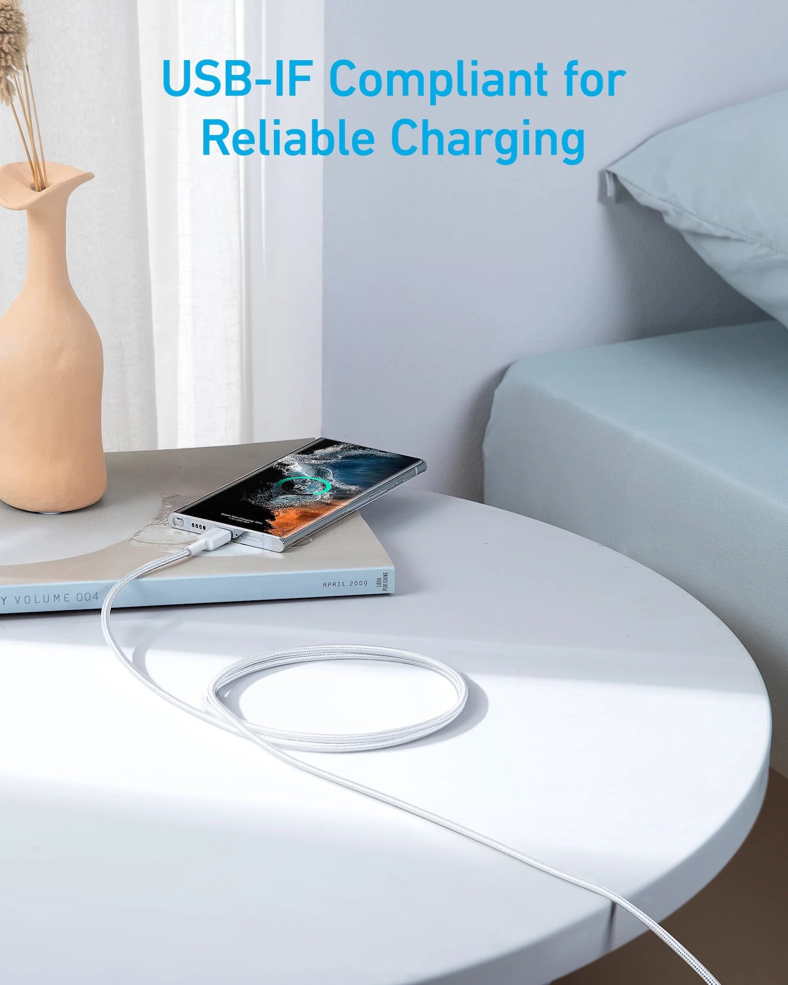 Anker 322 PowerLine USB-C to USB-C Fast Charging Cable (60W, Braided, Durable,3ft)