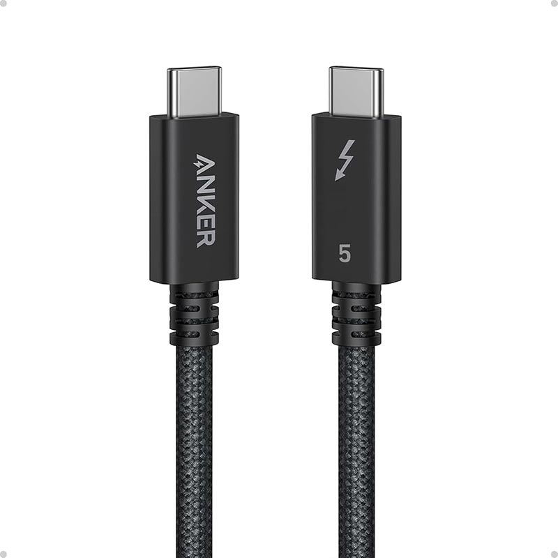 Thunderbolt 5 Cable - 80Gbps Data Transfer - 240W Power Delivery (PD 3.1) - Anker Prime - Supports 16K @ 60Hz Video - Braided Nylon Design - 1 Meter