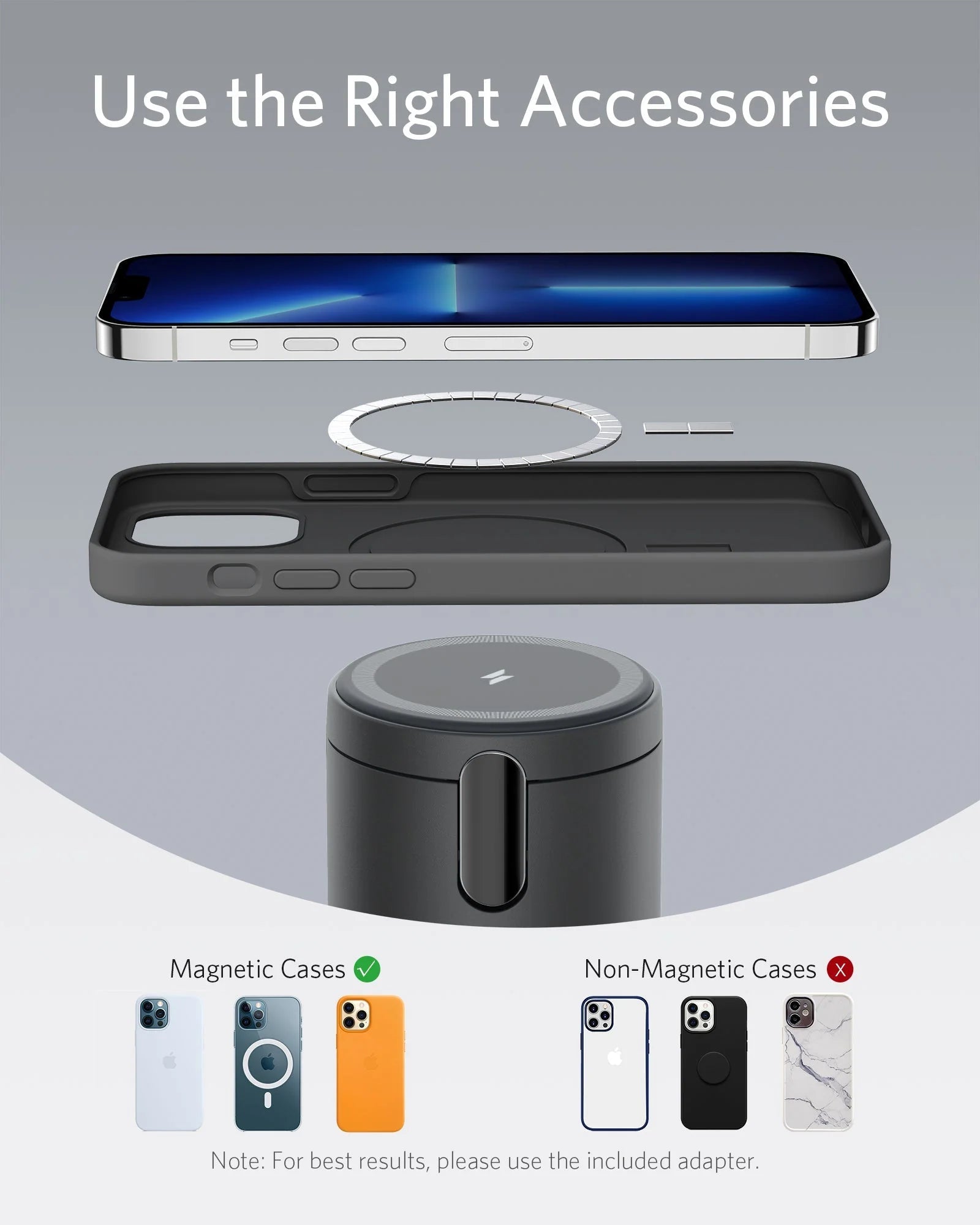 Anker 623 MagGo 2-in-1 Magnetic Wireless Charging Station with USB-C Cable