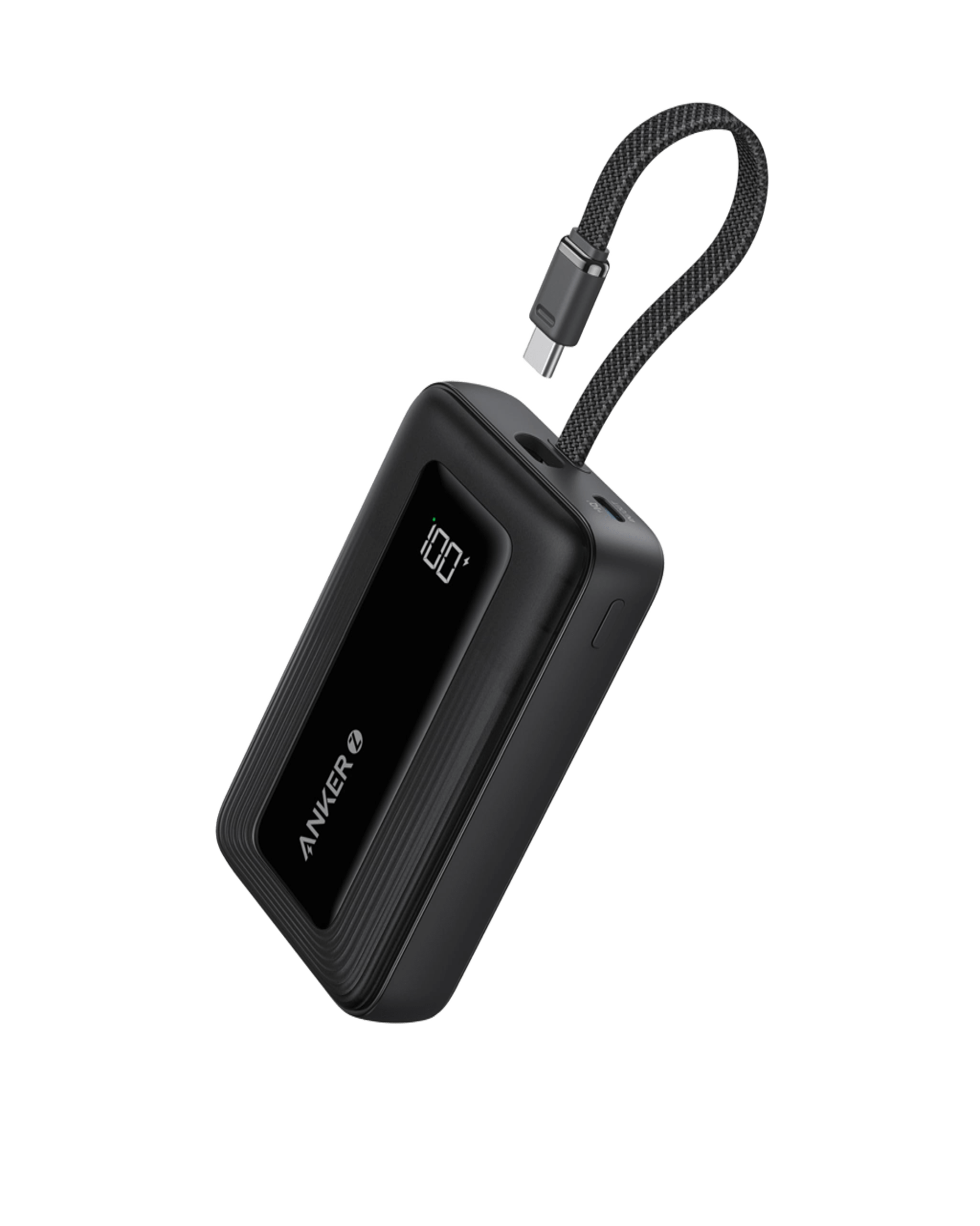 Anker Zolo Power Bank 10,000mAh 30W — Built-In 5.4-Inch USB-C Cable