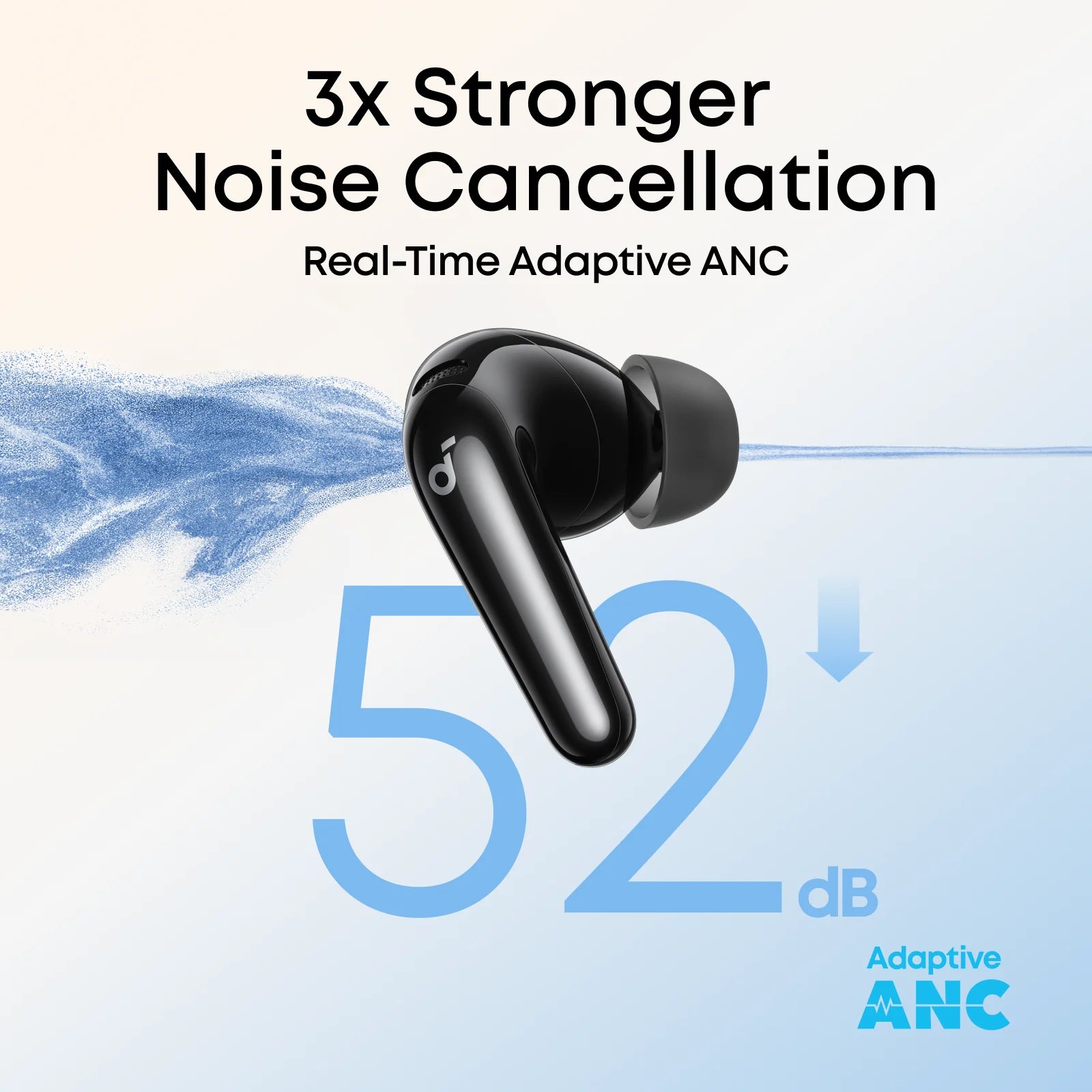 Soundcore R60i NC Adaptive Noise Cancelling Earbuds - 42dB ANC - 6 Mics for Clear Calls - 42 Hours Playtime - Hi-Res Wireless Audio - IP54 Waterproof - Black