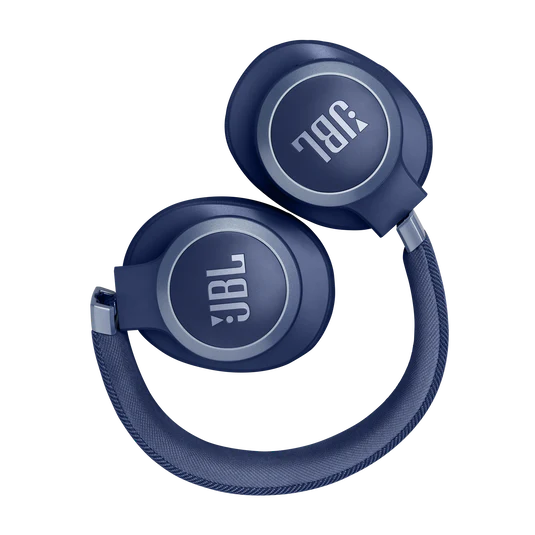 سماعات رأس لاسلكية JBL Live 770NC عازلة للضوضاء توضع على الأذن مع خاصية إلغاء الضوضاء التكيفية الحقيقية، والوعي بالبيئة المحيطة، وعمر بطارية يدوم 65 ساعة