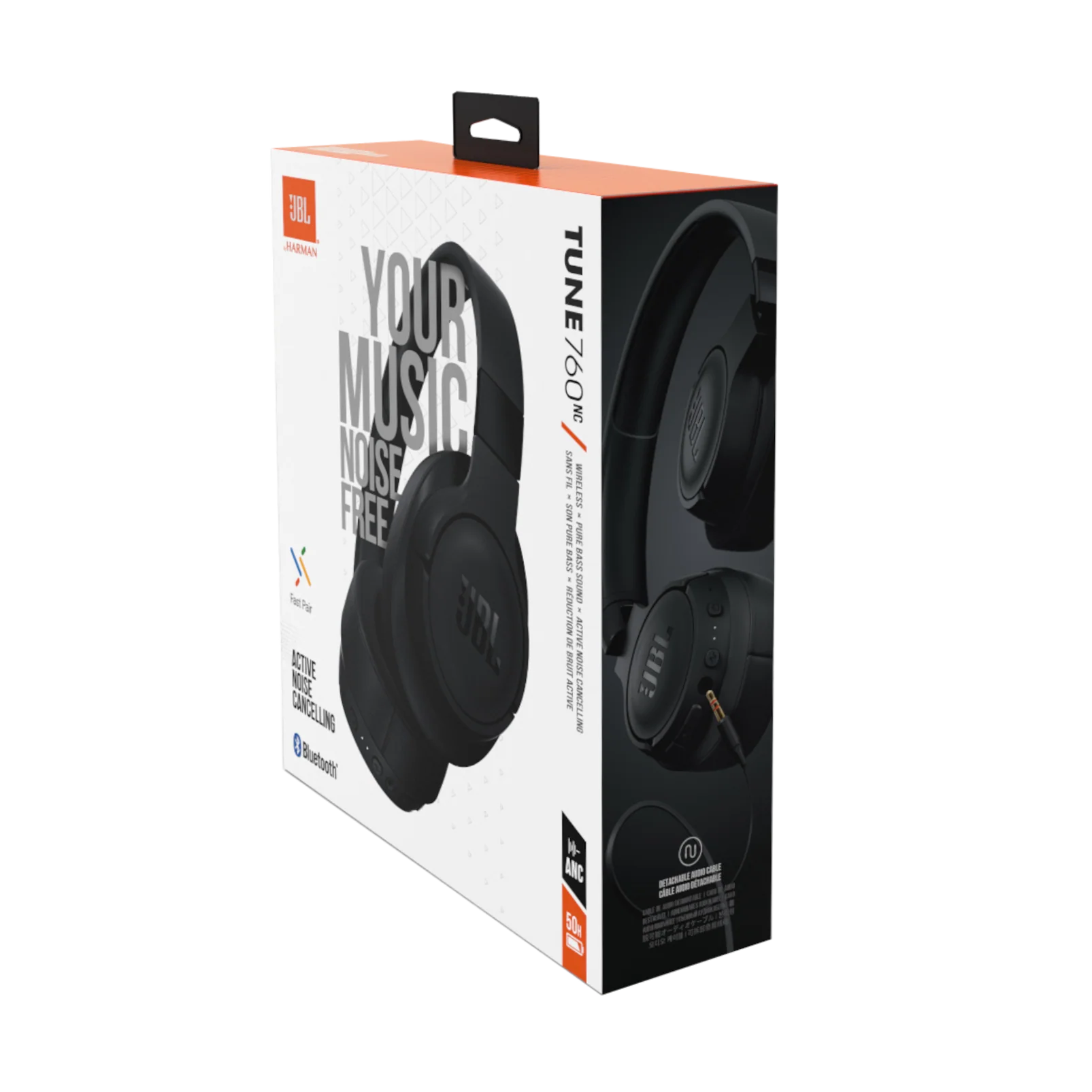 سماعات JBL Tune 760NC اللاسلكية فوق الأذن — إلغاء ضوضاء نشط، صوت جهوري نقي، حتى 50 ساعة