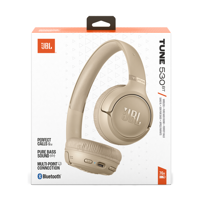 سماعات رأس JBL Tune 530BT اللاسلكية بلوتوث فوق الأذن — عمر بطارية طويل وصوت جهير نقي
