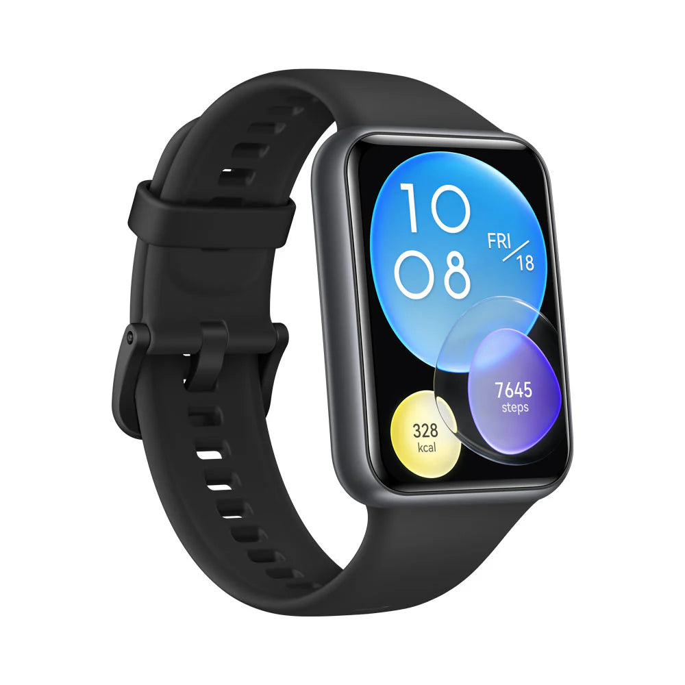 Huawei Watch Fit 2 Smartwatch with 1.74" AMOLED Display, Bluetooth Calling & Healthy Living Management - Midnight Black / Sakura Pink
