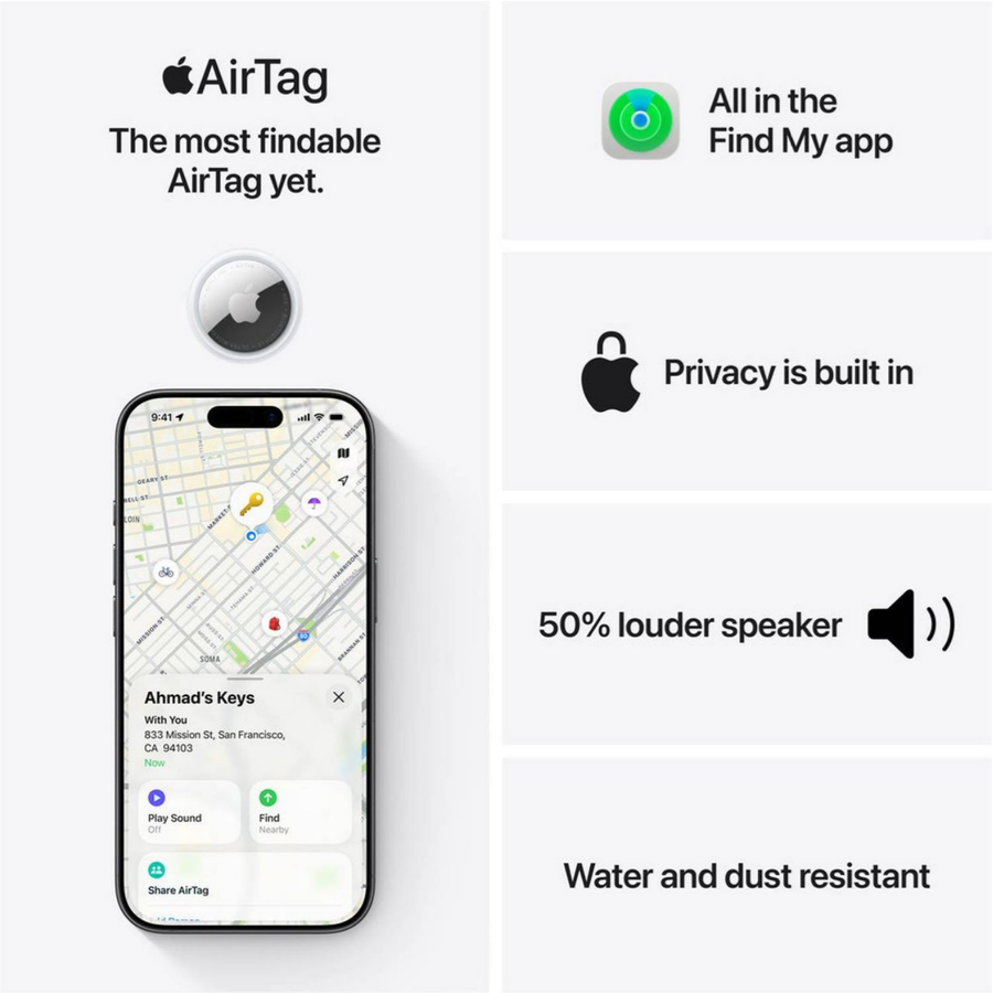 Apple AirTag 2nd Gen (4 Pack) Item Tracker - MFEA4ZE/A