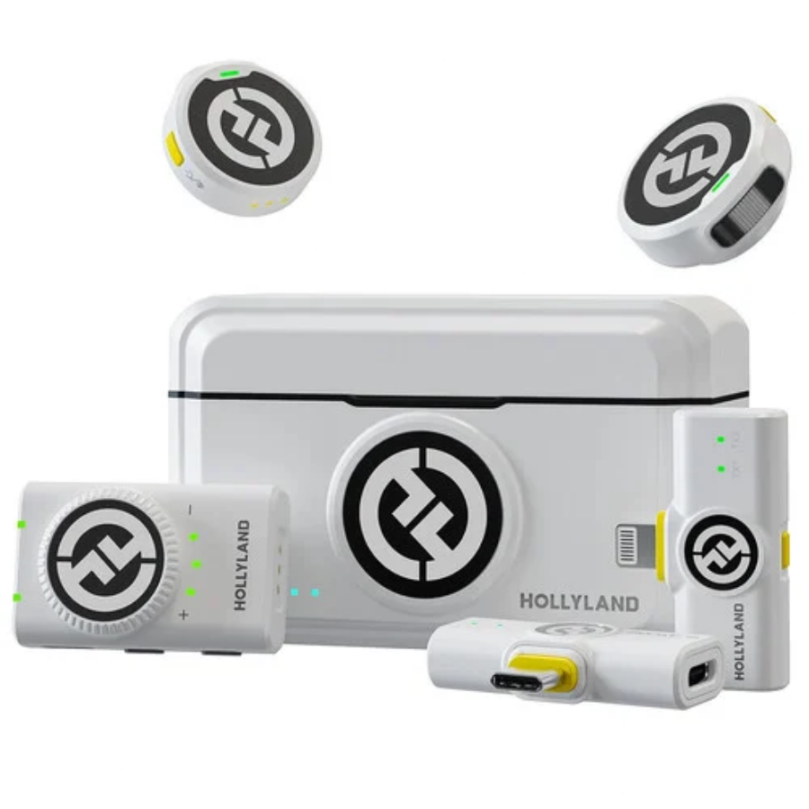 Hollyland LARK M2 DUO 2-Person Wireless Combo Microphone System, Ivory White