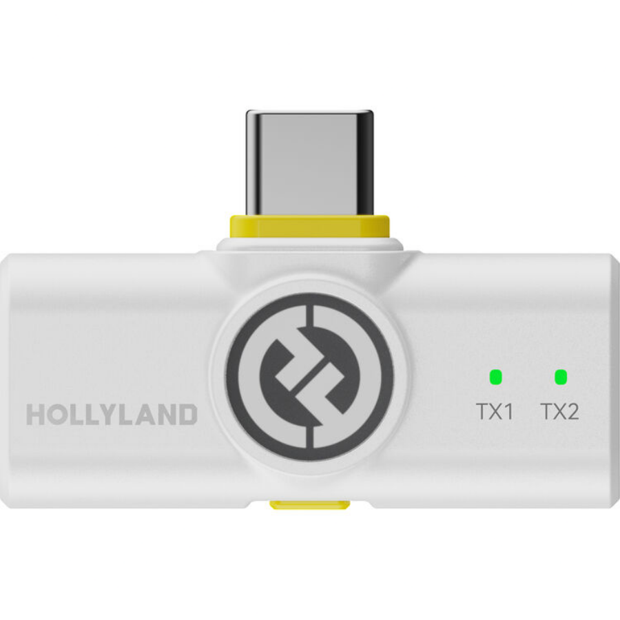 Hollyland LARK M2 DUO 2-Person Wireless Combo Microphone System, Ivory White