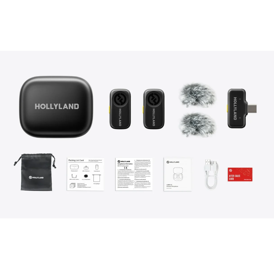 Hollyland LARK A2 Duo USB-C Wireless Microphone System, Space Gray