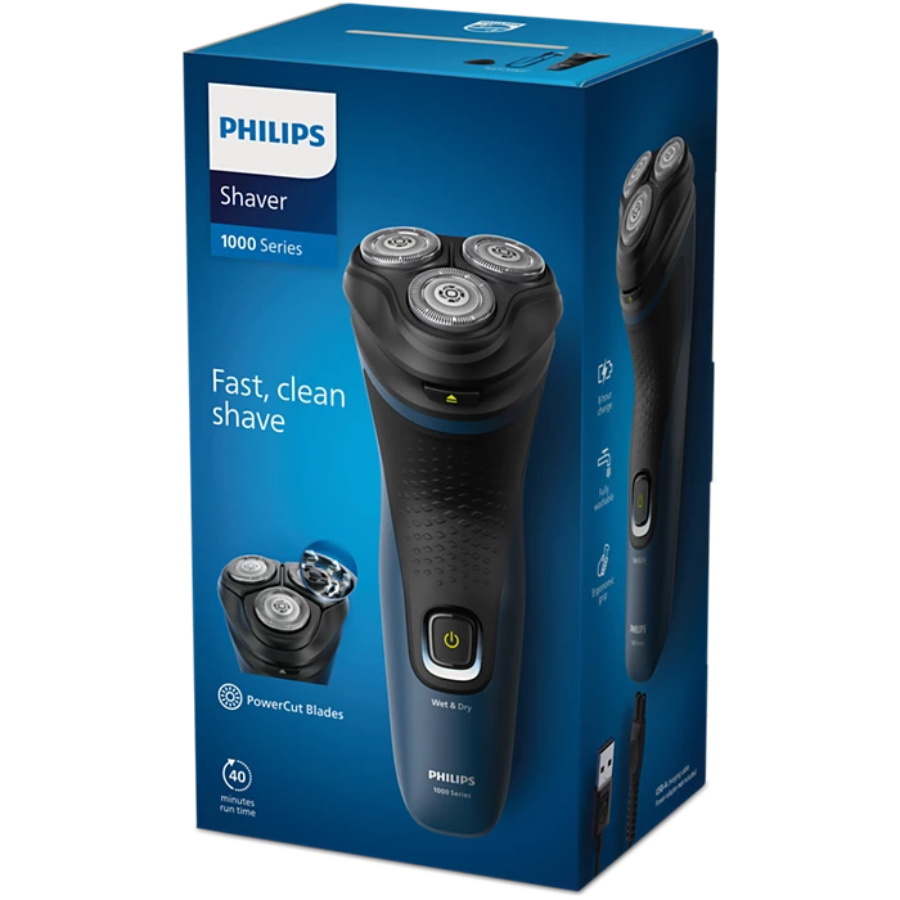 Philips Series 1000 Wet or Dry Electric Shaver, Black (S1151/00)