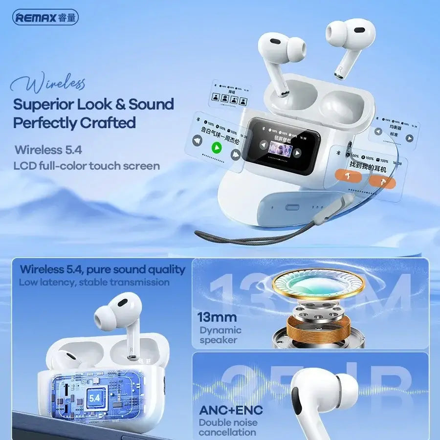 Remax CozyPods W30N Noise Cancelling True Wireless Earbuds with Touch Screen