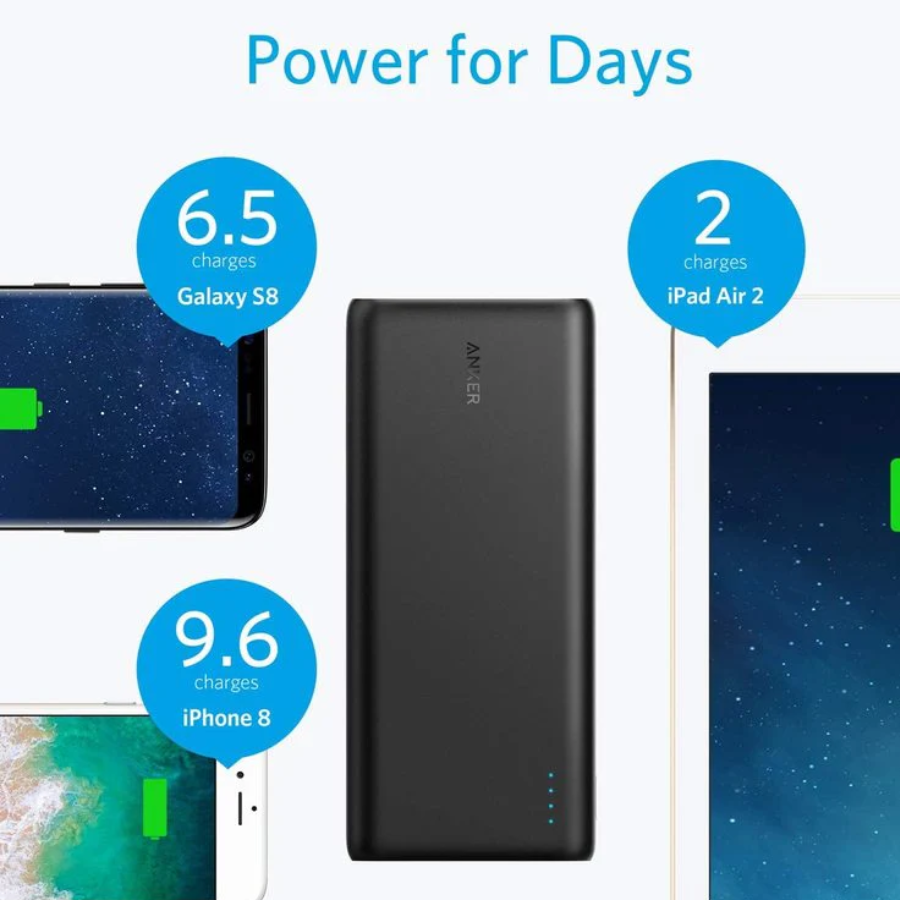 Anker PowerCore 26800 Power Bank - Massive 26,800mAh Capacity, Triple Port Charging, Dual Input Fast Recharge, PowerIQ Technology