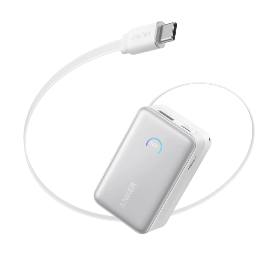 Anker Nano Power Bank 10,000mAh (A1638H21) - 45W Ultra-Fast PD Charging with Built-In USB-C Cable