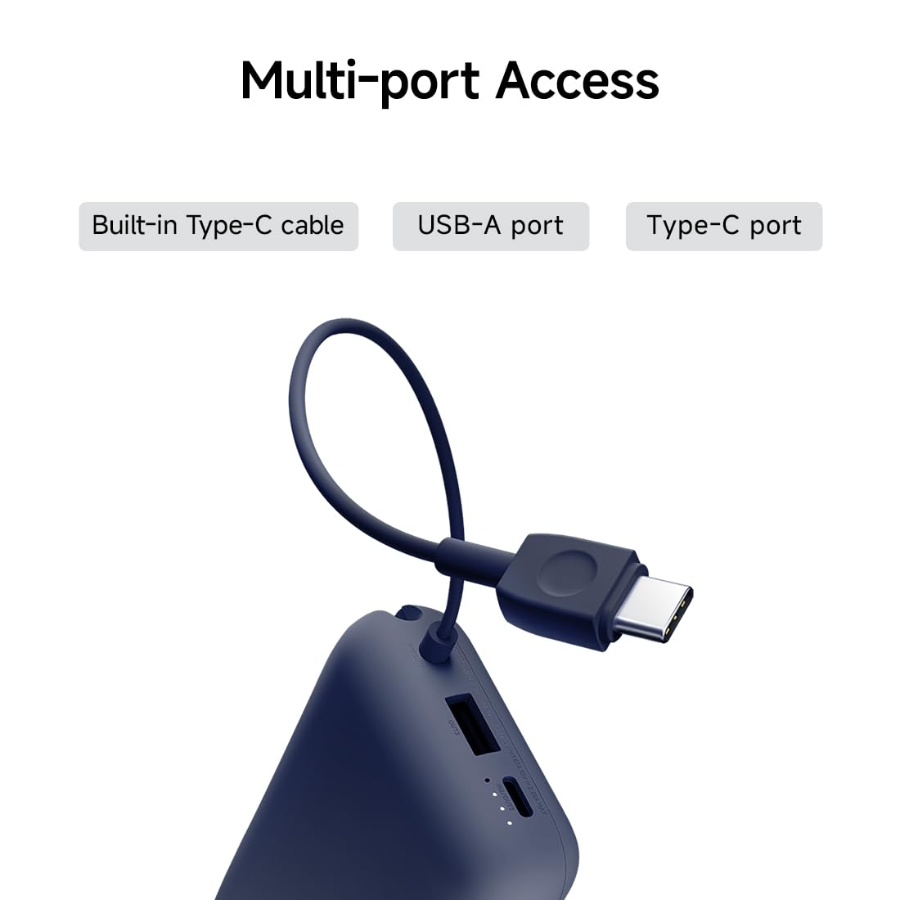 Xiaomi Pocket Power Bank 10,000mAh - 22.5W Fast Charging with Built-In USB-C Cable