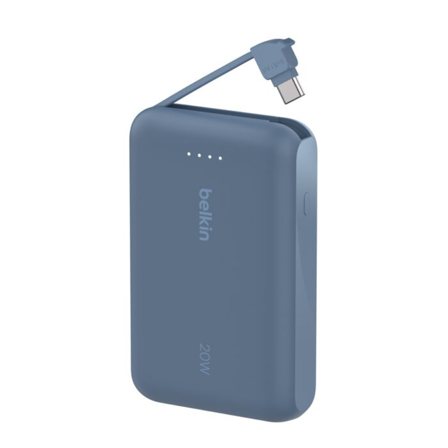 Belkin 10,000mAh Power Bank with Integrated USB-C Cable Portable Fast Charging Battery Pack