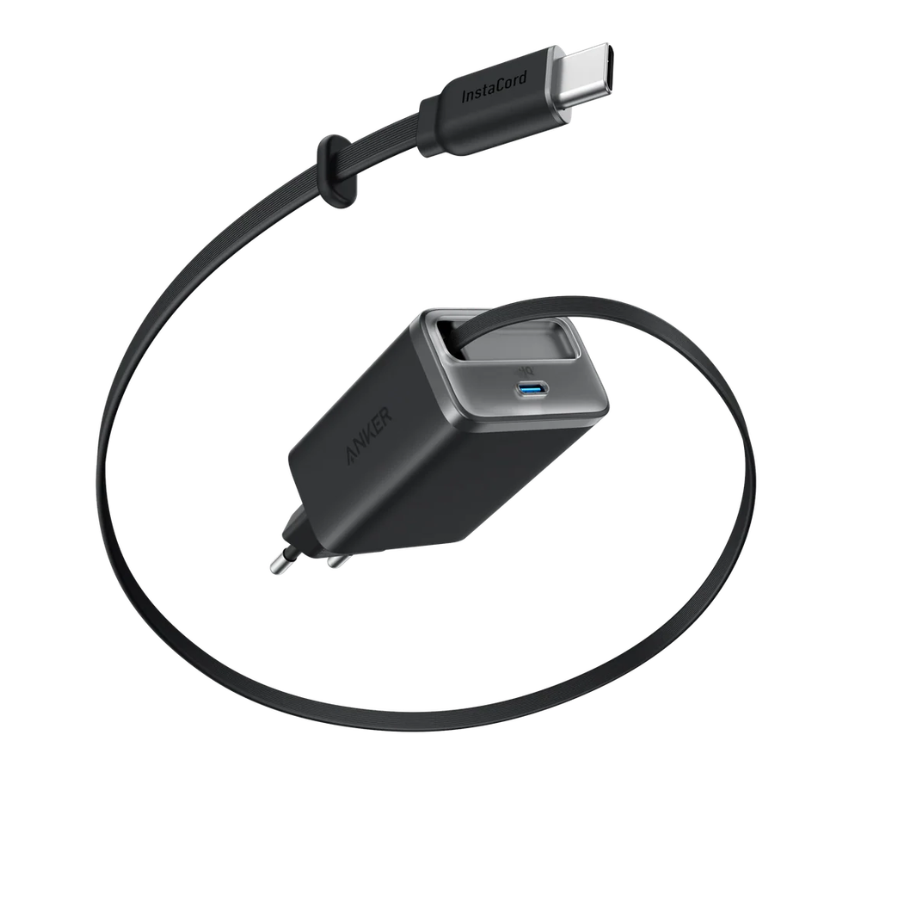 Anker Nano Charger 35W Built In Retracable USB-C Cable - Dual Port Fast Charger, Compact Design for Travel and Home