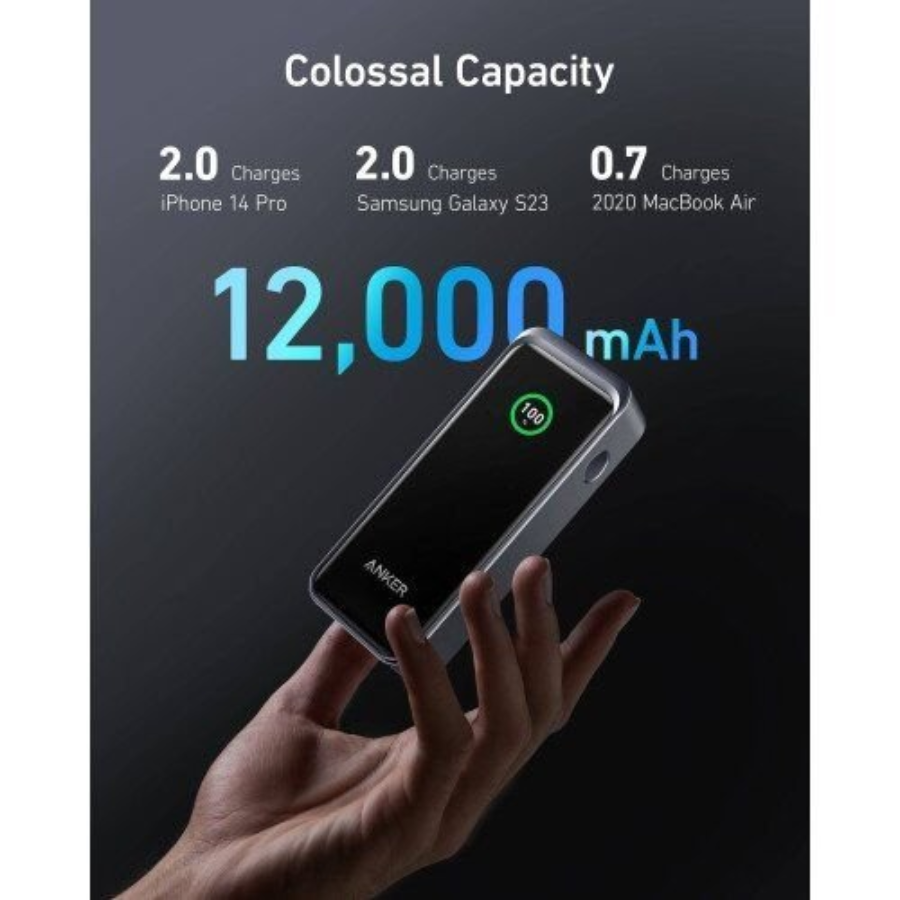 Anker Prime 723 Power Bank (Fusion) 12,000mAh - 2-in-1 Hybrid Fast Charger, Mac Compatible, and Dual USB-C Ports