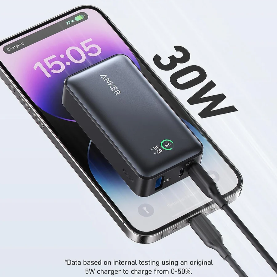 Anker 533 Power Bank 10,000mAh - 30W High-Speed Charging, Smart Digital Display, and PowerIQ 3.0 Technology