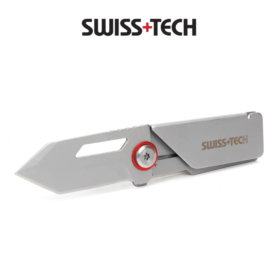 Swiss Tech camping knife ST014010 - Sharp Stainless Steel Blade, Compact Lightweight Design for Everyday Carry (EDC) & Outdoor