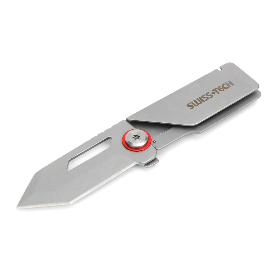 Swiss Tech camping knife ST014010 - Sharp Stainless Steel Blade, Compact Lightweight Design for Everyday Carry (EDC) & Outdoor